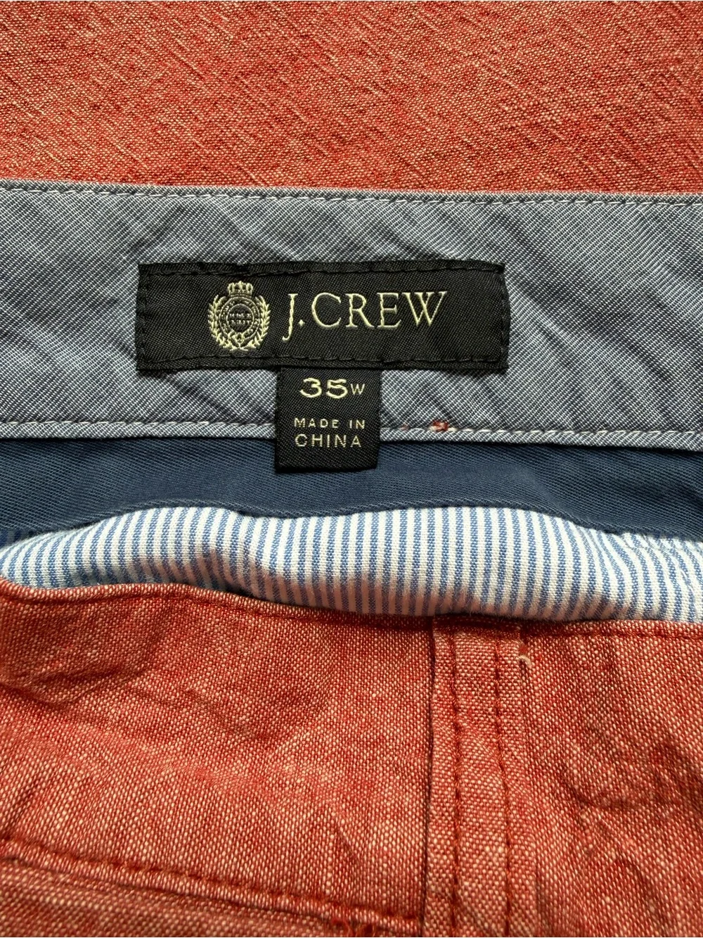J. Crew Men's Washed Brick Red Flat-Front Cotton Shorts